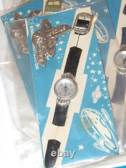 12 VINTAGE 1960s'SPACE NAVIGATOR' TOY WRIST COMPASSES WithBADGE ON STORE DISPLAY