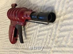 1930s VINTAGE RED SPACE METAL TOY POP GUN PISTOL MUST SEE