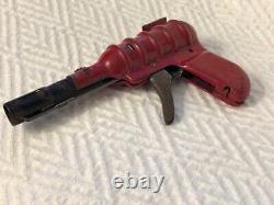 1930s VINTAGE RED SPACE METAL TOY POP GUN PISTOL MUST SEE