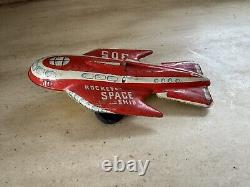 1938 Vintage Automatic Toy Co. Friction Tin Space Rocket Made In USA- RARE