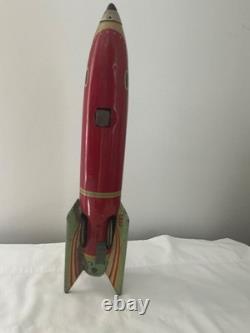 1950 Masudaya V-1 USAF Sparkling Space Ship Rocket Rare Vintage Tin Friction Toy