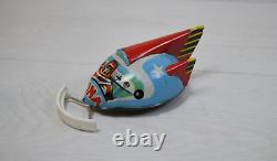 1960's Vintage LUNA Wind Up Moon Explorer Litho Tin Friction Space Ship Toy USSR