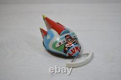 1960's Vintage LUNA Wind Up Moon Explorer Litho Tin Friction Space Ship Toy USSR