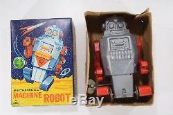1960's Vintage Noguchi Space Mighty Robot Wind Up Astronaut Tin & Plastic Toy