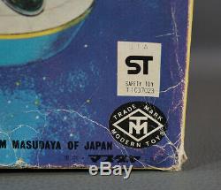1960's Vintage Space Tin Toy Masudaya Japan X-7 Flying Saucer Explorer Ship Box