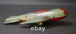 1960s Soviet Russian Space Ship Sparkling Rocket Stratosphere Plane Tin Toy 10'