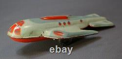 1960s Soviet Russian Space Ship Sparkling Rocket Stratosphere Plane Tin Toy 10'
