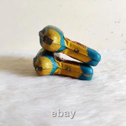 1960s Vintage Kranti Sparkling Space Gun Tin Toy Working Nice Set of 2 TOY429