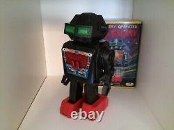 1960s Vintage Mr Galaxy Junior Toys Japan Tin Toy Robot Space Battery Op + Box