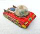 1960s Vintage Old VTI Sparkling Space Tank Astronauts sparkling Friction Tin Toy