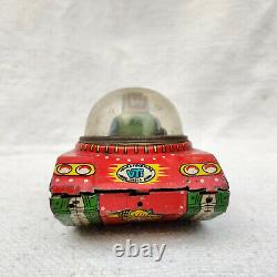 1960s Vintage Old VTI Sparkling Space Tank Astronauts sparkling Friction Tin Toy