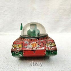 1960s Vintage VTI Astronauts Sparkling Friction Space Tank Space Tin Toy Working