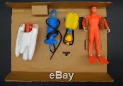 1969 vintage Mattel SEA DEVILS Commander Carter figure set with original box RARE