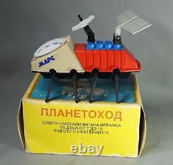 1970s VTG Space Explorer Mars Rover Bulgarian Robot Plastic Toy Battery Op. Box