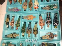 1970s Vintage Space Case 5 Trays Filled With 61 Lanards Action Figures