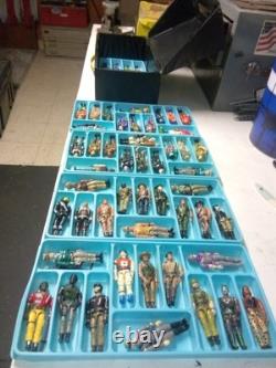 1970s Vintage Space Case 5 Trays Filled With 61 Lanards Action Figures