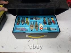 1970s Vintage Space Case 5 Trays Filled With 61 Lanards Action Figures