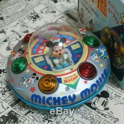 1980's Tin Toy Masudaya Disney Mickey Mouse Space Ship Made in Japan Vintage 455