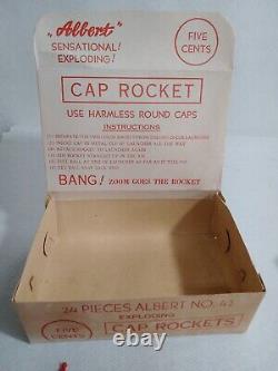 24 Vintage Cap Rocket Ship Space Toys R L Albert & Son store display box 1950s