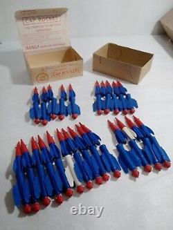 24 Vintage Cap Rocket Ship Space Toys R L Albert & Son store display box 1950s