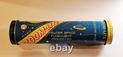 3-vintage Outer Space Flashlight Projector Works Tin Toy Space Toy Zoom-lite New