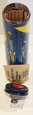 3-vintage Outer Space Flashlight Projector Works Tin Toy Space Toy Zoom-lite New