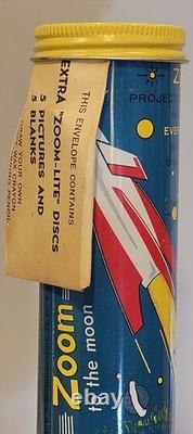 3-vintage Outer Space Flashlight Projector Works Tin Toy Space Toy Zoom-lite New