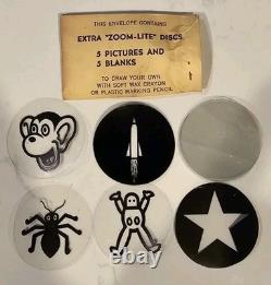 3-vintage Outer Space Flashlight Projector Works Tin Toy Space Toy Zoom-lite New
