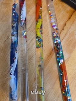 4 Vintage 1990s Glitter Tubes Wands Space/Sparkle Toys 11.5 Moon & Stars Read