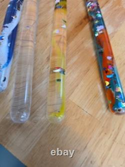 4 Vintage 1990s Glitter Tubes Wands Space/Sparkle Toys 11.5 Moon & Stars Read
