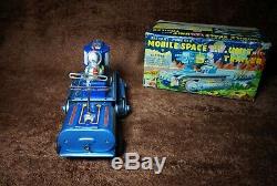 60s Nomura Mobile Space TV Unit W Trailer Vintage Battery Operated Tin Toy Japan
