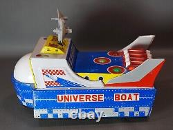 70s VTG China ME 767 UNIVERSE BOAT Mystery Action Space Ship Battery Tin Toy Box