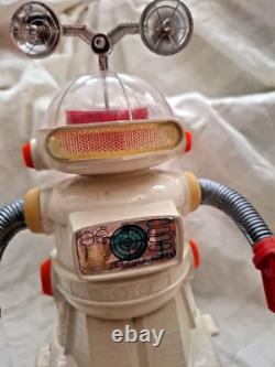 AMAZING VINTAGE GREEK LITHO BOX SPACE ROBOT GX-7 B/O BY SOLPA 70s