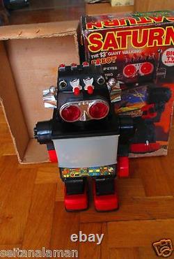AMAZING VINTAGE SATURN GIANT SCREEN ROBOT BATTERY OPERATED MIB FROM 70s