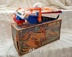 Amazing Vintage Space Red China Me 801 Lunar Explorer B/o Moon Car Litho Box
