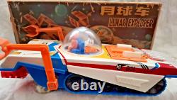 Amazing Vintage Space Red China Me 801 Lunar Explorer B/o Moon Car Litho Box