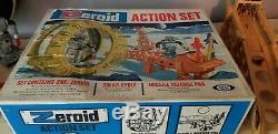 Antique game zeroid action set 1969 ideal robot play set vintage rare