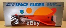 BATTERY POWERED SPACE GLIDER With ORIGINAL BOX HOOVER TOY VINTAGE PRISTINE WORKS