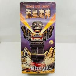 Bliking Tin Toy Battery Powered Space Evil Robot Black Japan Vintage Fedex DHL