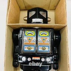 Bliking Tin Toy Battery Powered Space Evil Robot Black Japan Vintage Fedex DHL