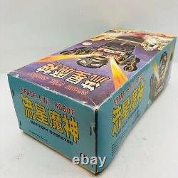 Bliking Tin Toy Battery Powered Space Evil Robot Black Japan Vintage Fedex DHL