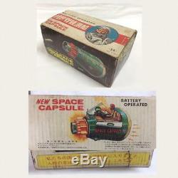 Buttery Operated NEW SPACE CAPSULE Rocket Vintage Tin Toy Made in JAPAN Rare F/S