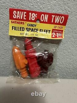 Candy Filled Space Fleet CD 2000 80s Sathers Rare Vintage 3 Sealed Dispensers