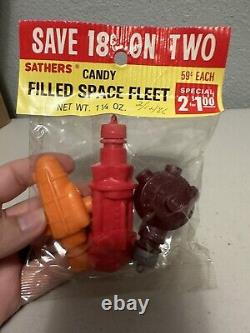 Candy Filled Space Fleet CD 2000 80s Sathers Rare Vintage 3 Sealed Dispensers