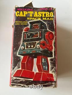 Captain Astro Mechanical Windup Robot MEGO Japan with Box Vintage 1972