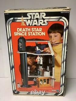 DEATH STAR SPACE STATION Vintage 1977 Kenner Star Wars Toy with box near complete
