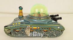 Daiya Rare Vintage Battery Operated Tin Rollover Looping Space Tank-nmib