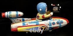 Disabled Combat Vet. Downsizing Vintage Japanese Tin Litho Astronaut Rocket Ship