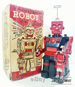 ELECTRIC ROBOT AND SON 1956 MARX Toy Museum Space SciFi Vintage USA Boxed 50s