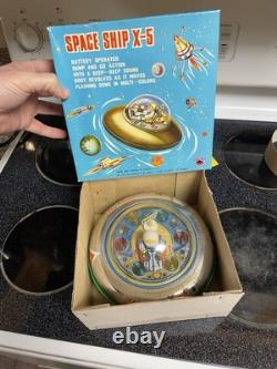 Einco Space Ship X-5 Vintage Tin & Plastic Spaceship Made in Taiwan Modern Toys